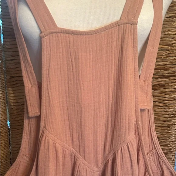 Heyson Mauve Pink/Tan Linen-Texture Overalls - Picture 8 of 13